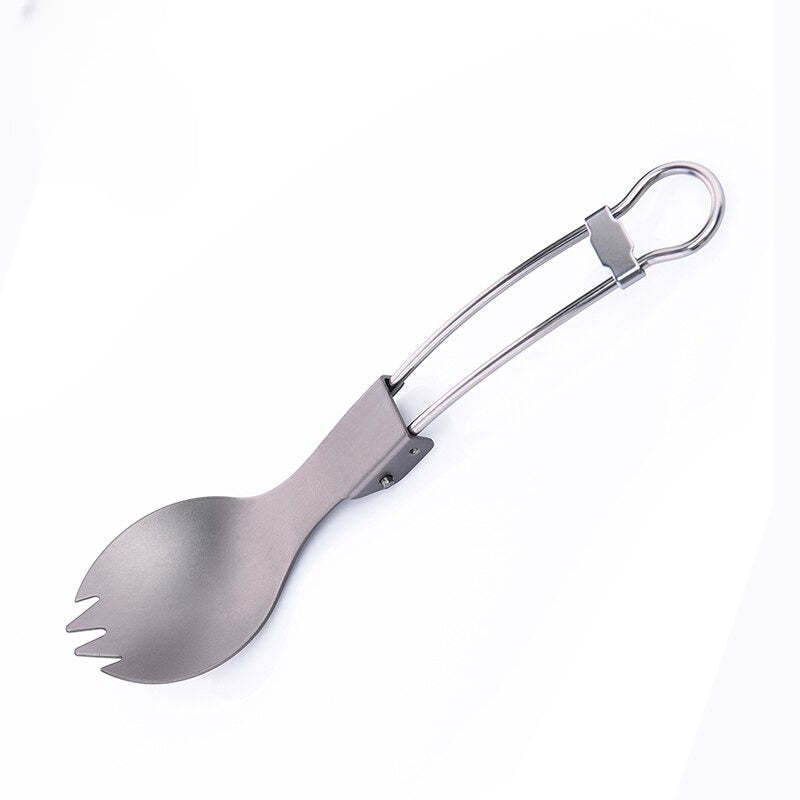 Titanium Two In One Spoon For Camping And Picnic-USA Camp Zone