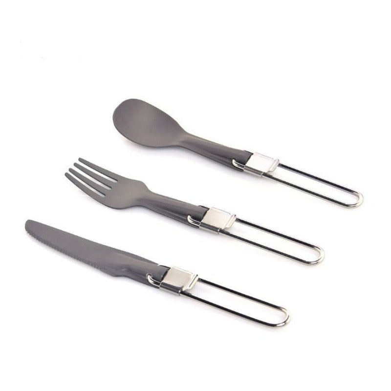 Camping Aluminum Spoon Fork Knife Tableware Set-USA Camp Zone