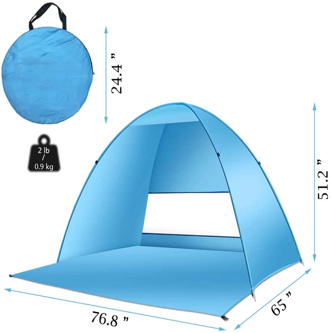 Automatic Outdoor Canopy Beach Tent Sun Shelter-USA Camp Zone