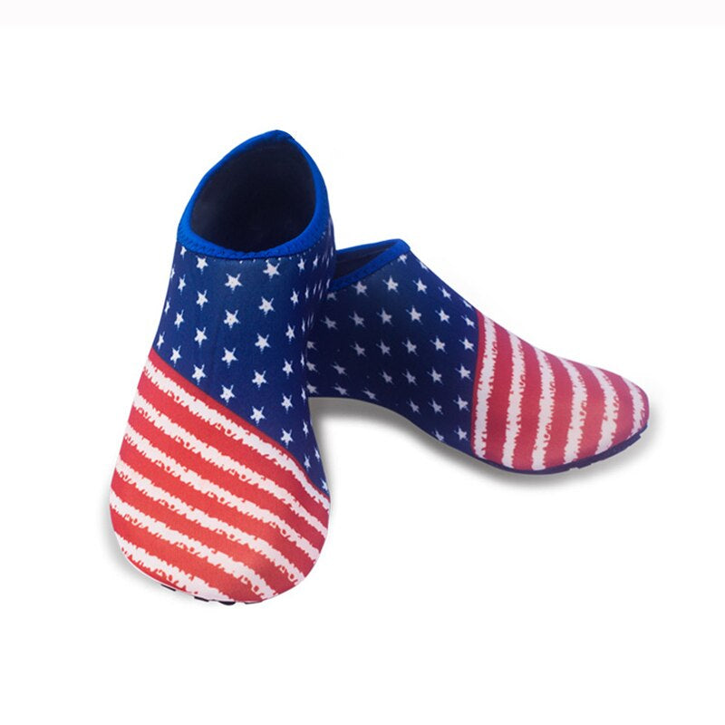 Printed Thin Multi Prints Anti Slip Upstream Shoes-USA Camp Zone