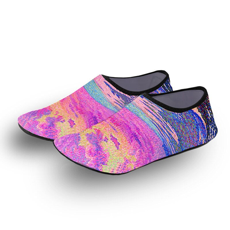 Printed Thin Multi Prints Anti Slip Upstream Shoes-USA Camp Zone