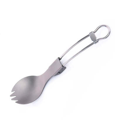 Tableware Titanium Foldable Spoon-USA Camp Zone