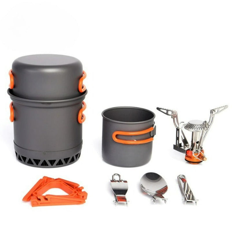 Camping Cookware Set With Gas Burner-USA Camp Zone