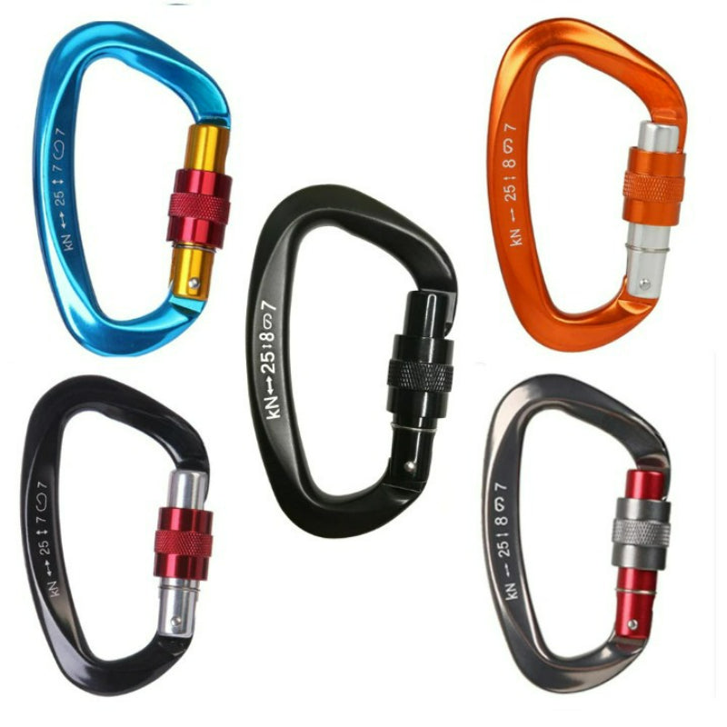 D Shaped Climbing Carabiner With Safety Screw-USA Camp Zone