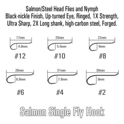 Black Nickel High Carbon Steel Long Shank Hook - USA Fish Bait