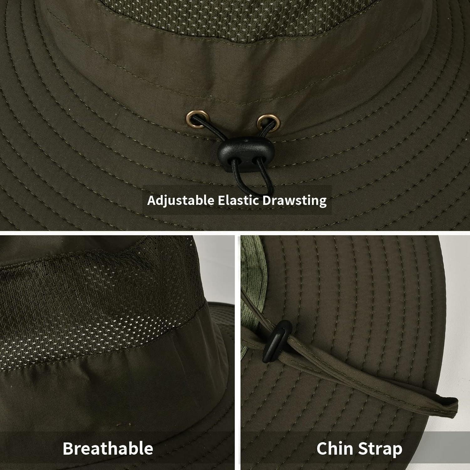 Detachable Wide Brim Fishing Hat – UPF 50+ Sun Shield & Comfort - USA Fish Bait
