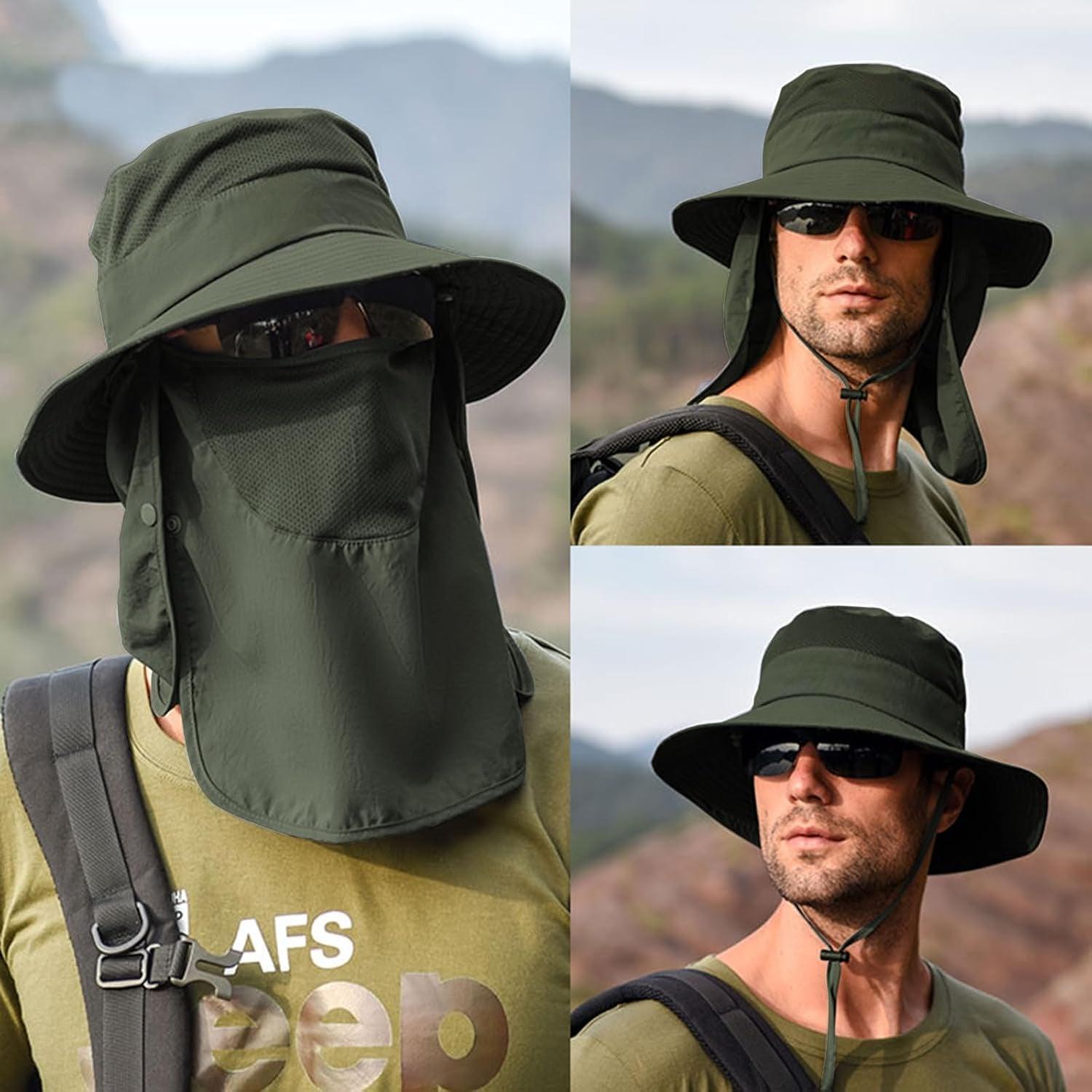 Detachable Wide Brim Fishing Hat – UPF 50+ Sun Shield & Comfort - USA Fish Bait