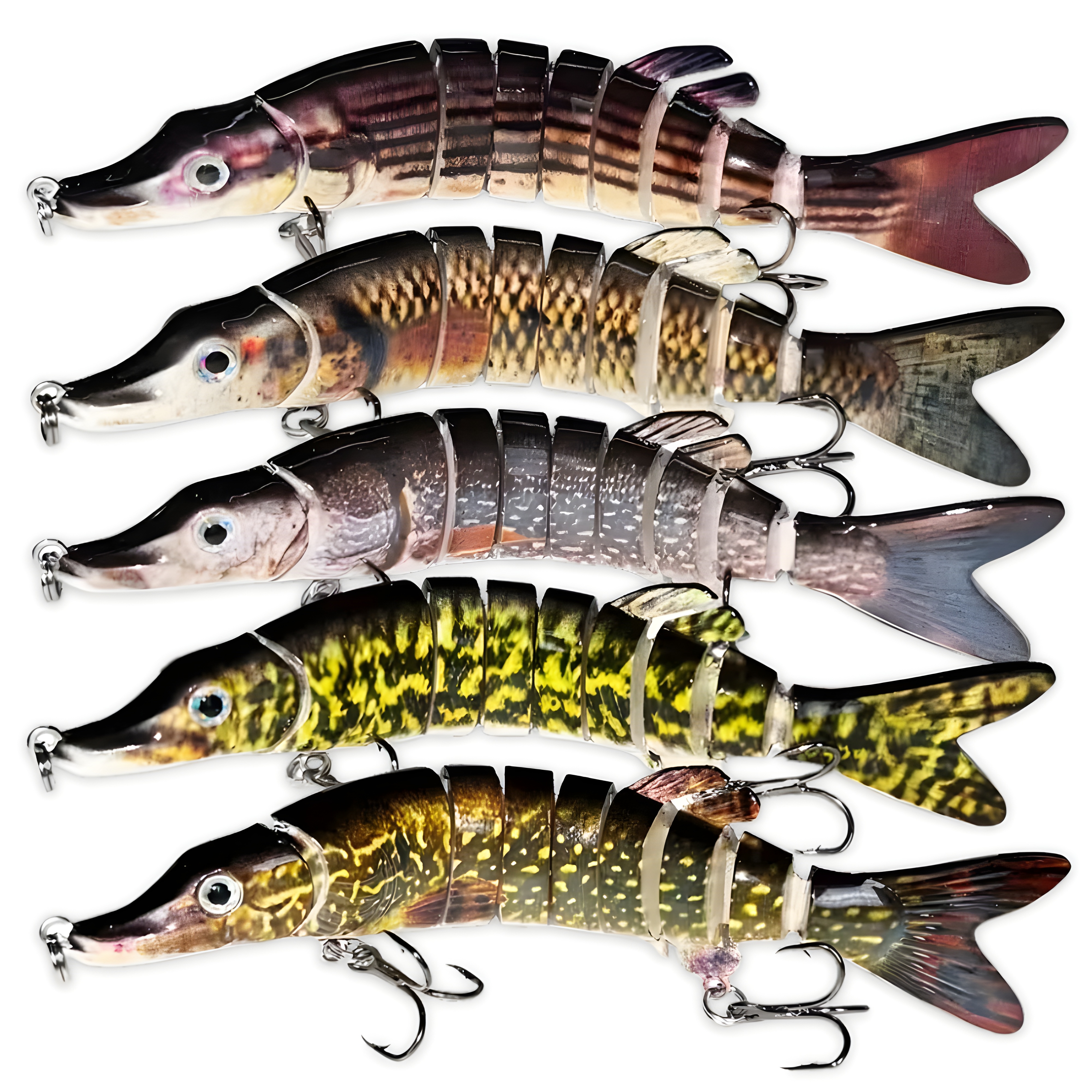 Full-Size Multi Jointed Swimbait, Slow Sinking Segmented Bass Fishing Lure, Swimming Fishing Lure