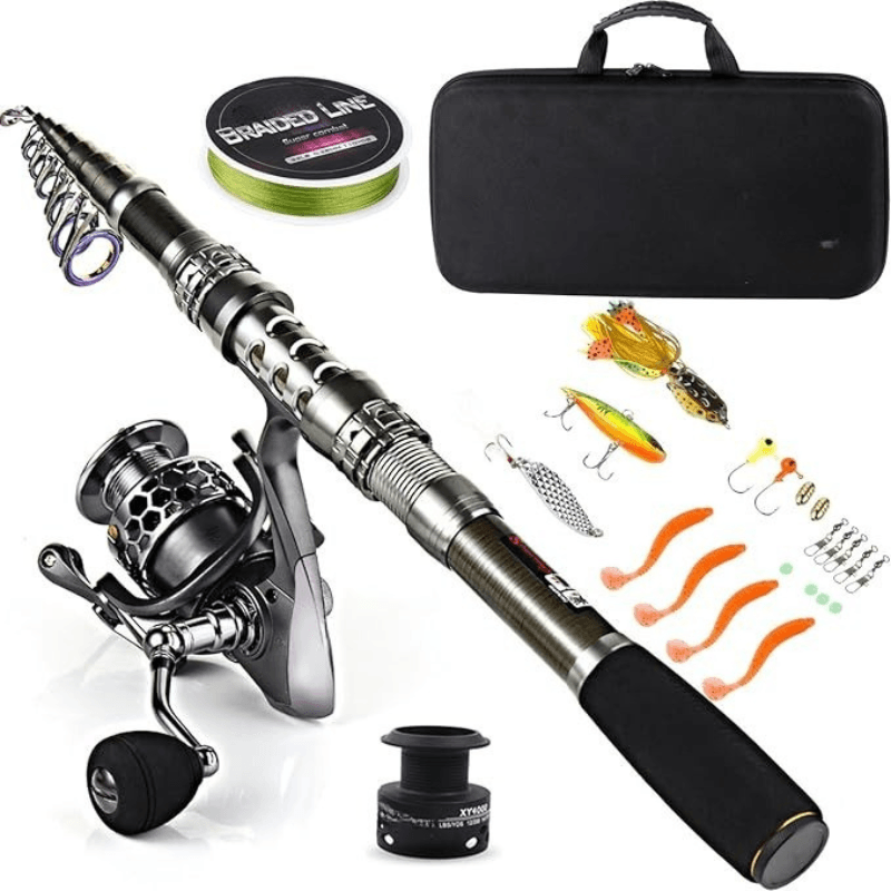 Telescopic Fishing Rod And Spinning Reel Combo-USA Fish Bait