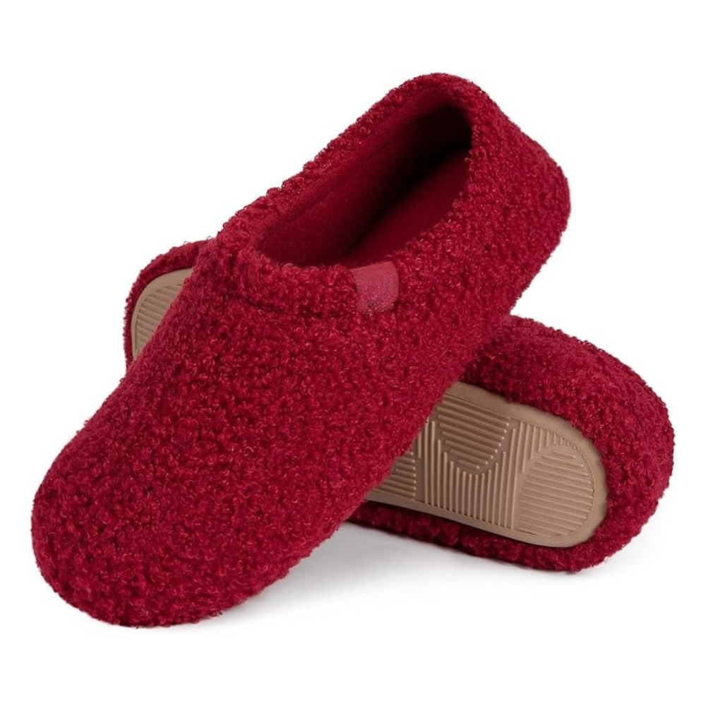 Women Memory Foam Loafer Slippers With Fuzzy Curly Fur And Cozy Fleece Lining
