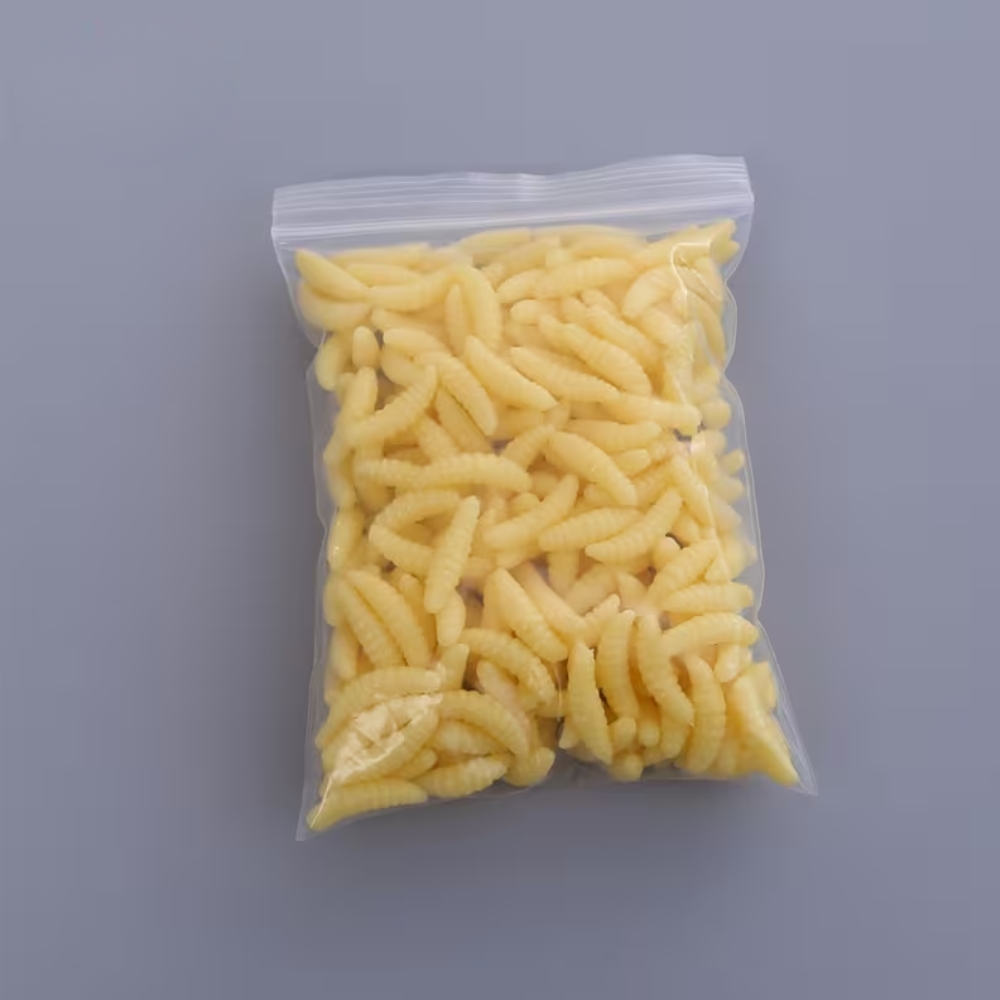 250/160/150/100/50/20pcs Simulation Maggot Fishing Lures, 2cm/0.79in Artificial Bionic Soft Worm Bait, Fishing Tackle