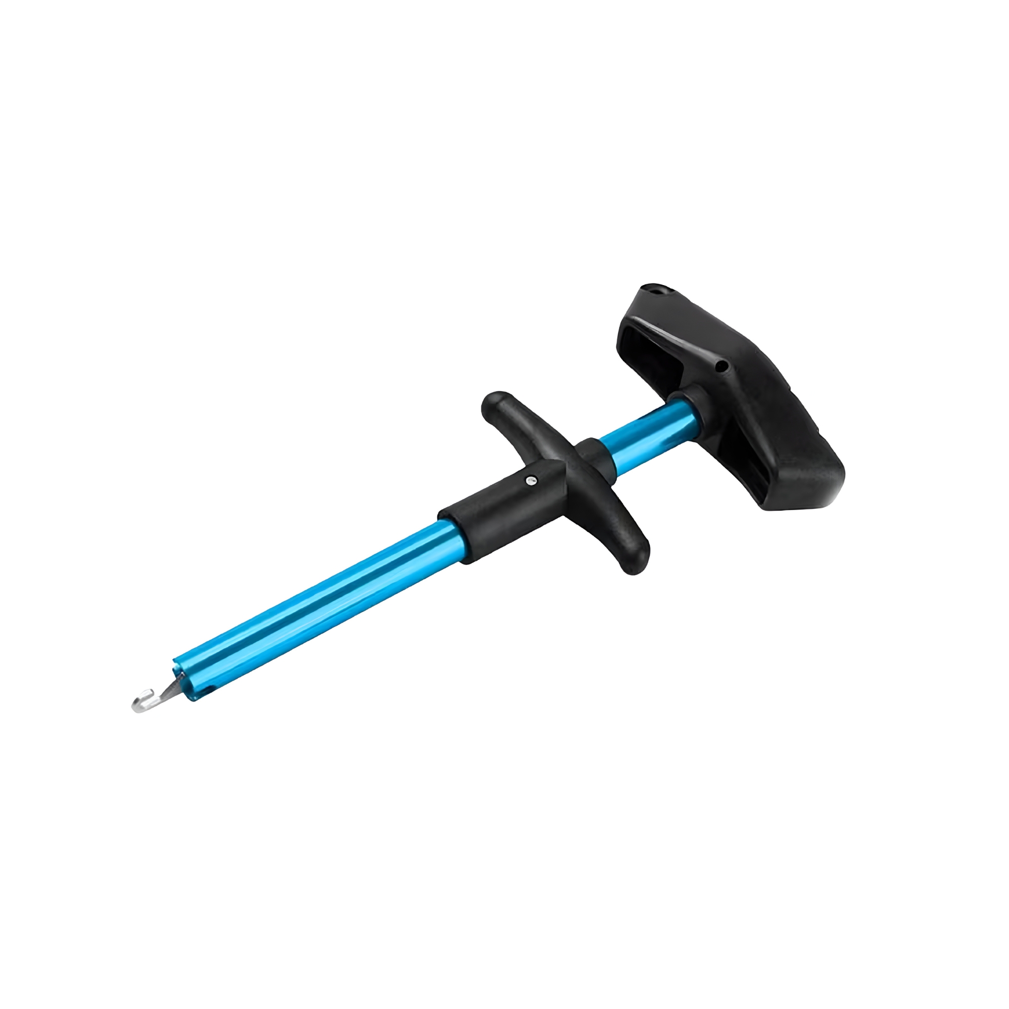 T-Shaped Fish Hook Remover - Aluminum Alloy Fishing Tool with Ergonomic Handle & Blue Handle for Efficient Hook Separation