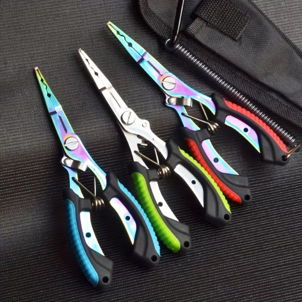 Multi-Functional Fishing Pliers & Gripper - Stainless Steel Hooks, Cutters & Sheath - Lanyard Included