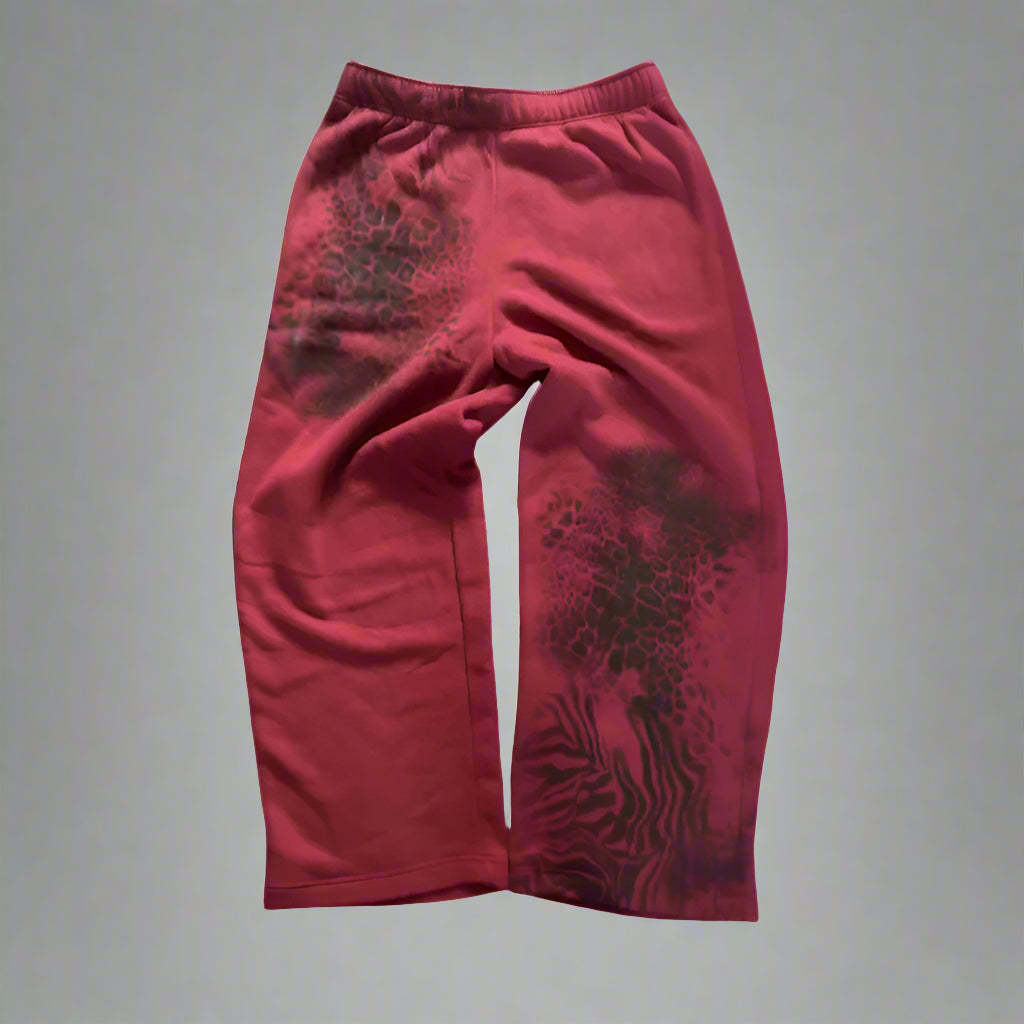 Cheetah Print Heavyweight Loose Fit Sweatpants-Book Shelf Game