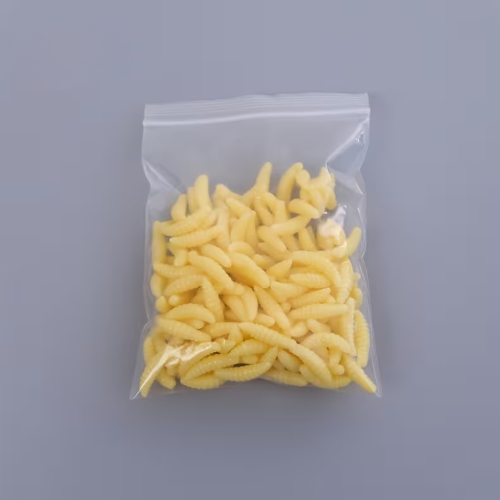 250/160/150/100/50/20pcs Simulation Maggot Fishing Lures, 2cm/0.79in Artificial Bionic Soft Worm Bait, Fishing Tackle