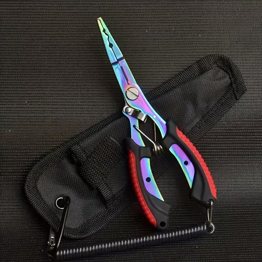 Multi-Functional Fishing Pliers & Gripper - Stainless Steel Hooks, Cutters & Sheath - Lanyard Included