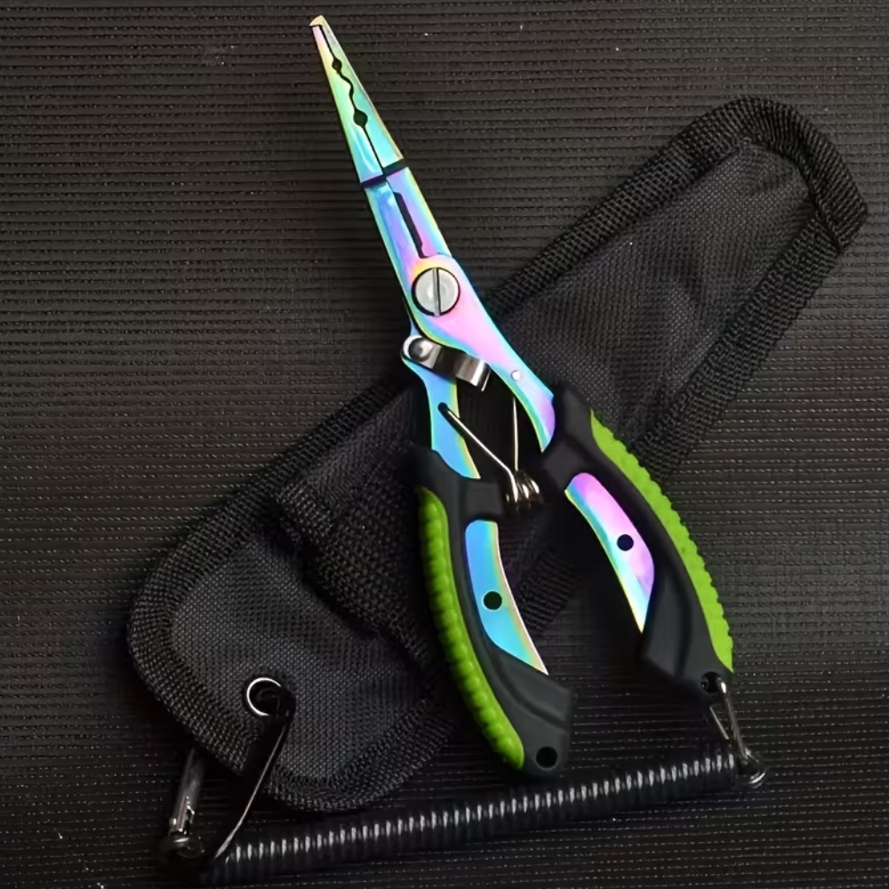 Multi-Functional Fishing Pliers & Gripper - Stainless Steel Hooks, Cutters & Sheath - Lanyard Included