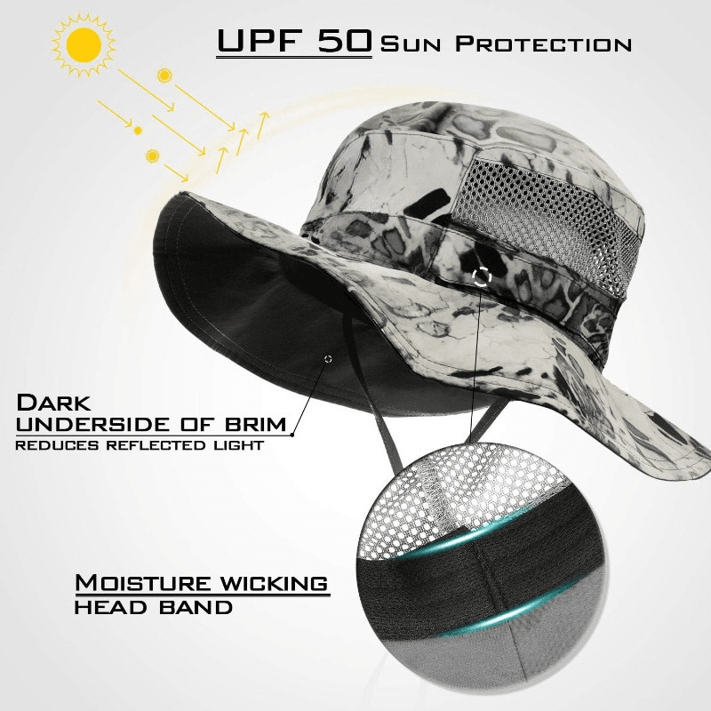 Lightweight Wide Brim Sun Hat For Outdoor Activities And Travel - USA Fish Bait