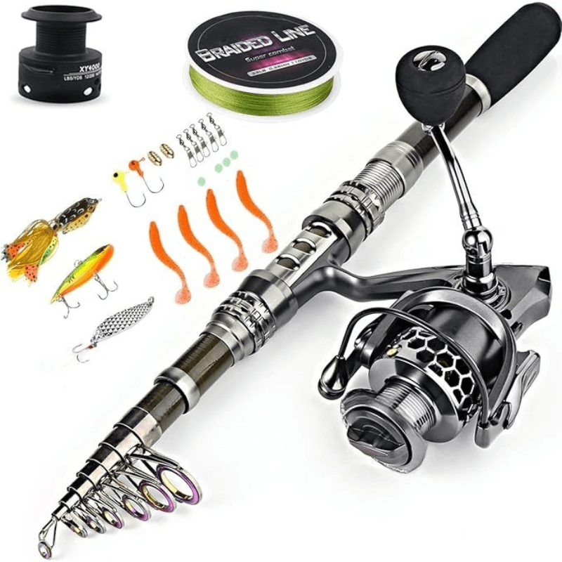 Telescopic Fishing Rod And Spinning Reel Combo-USA Fish Bait
