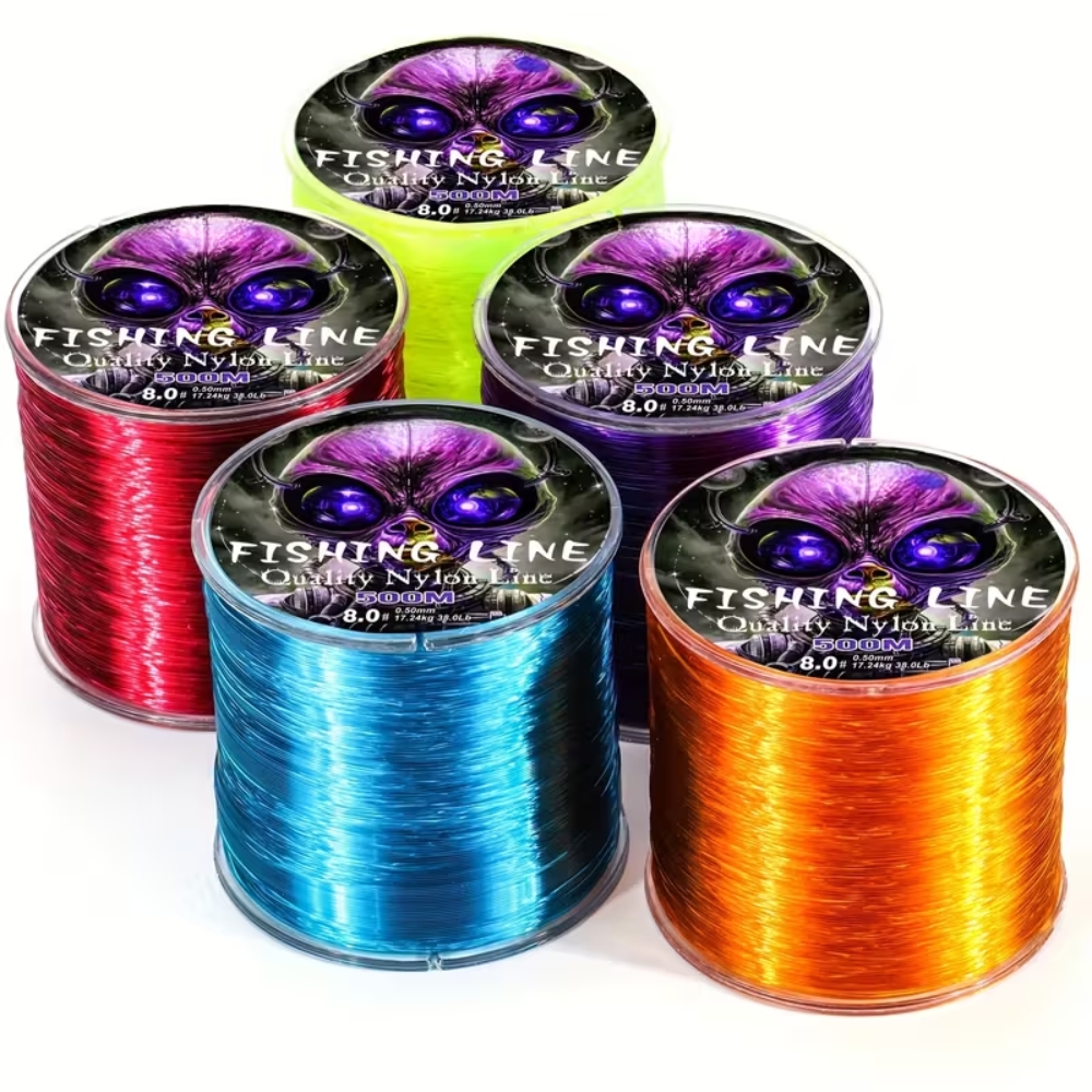 Fishing Line 500 Meters/547 Yards Nylon Fishing Line 7-38 Pounds Abrasion-Resistant Nylon Single Weave Line for Fishing Supplies