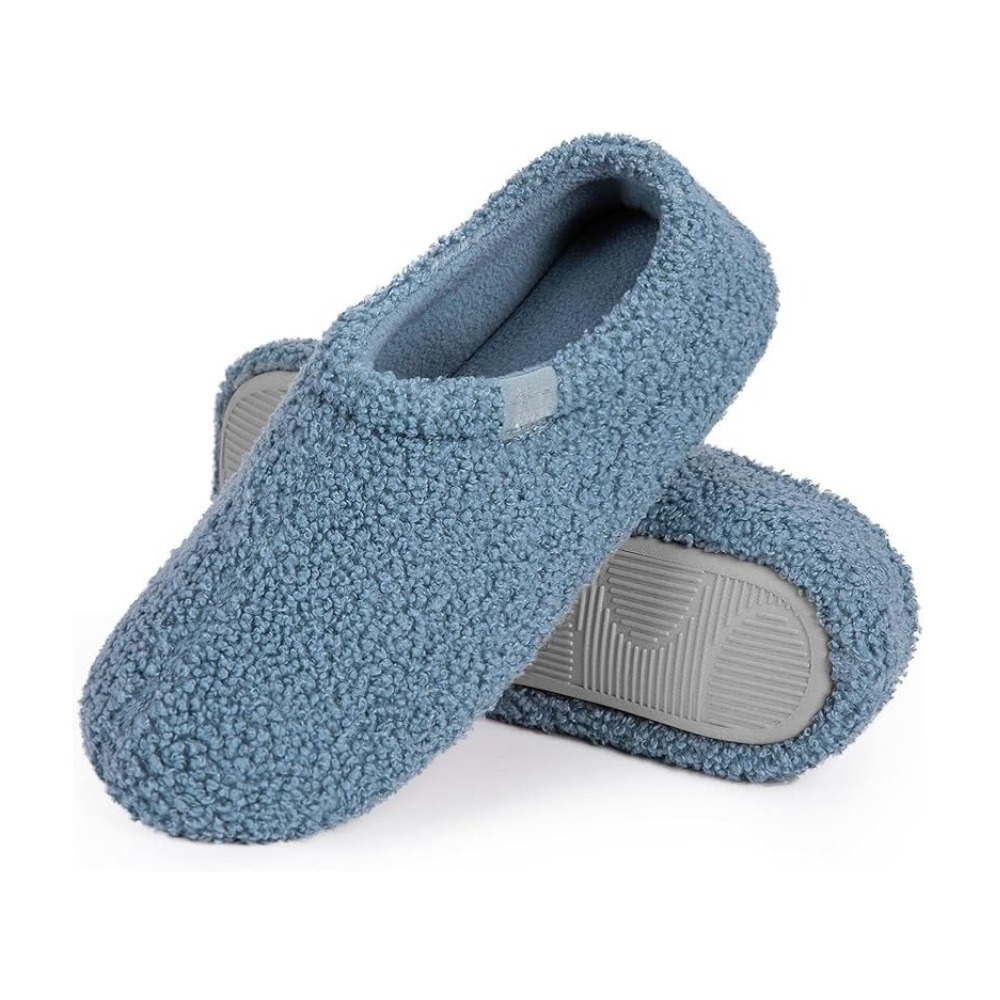 Women Memory Foam Loafer Slippers With Fuzzy Curly Fur And Cozy Fleece Lining