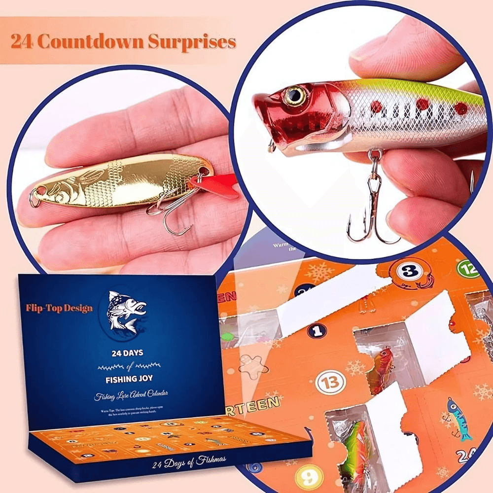 24 Piece Holiday Fishing Lure Gift Set-USA Fish Bait