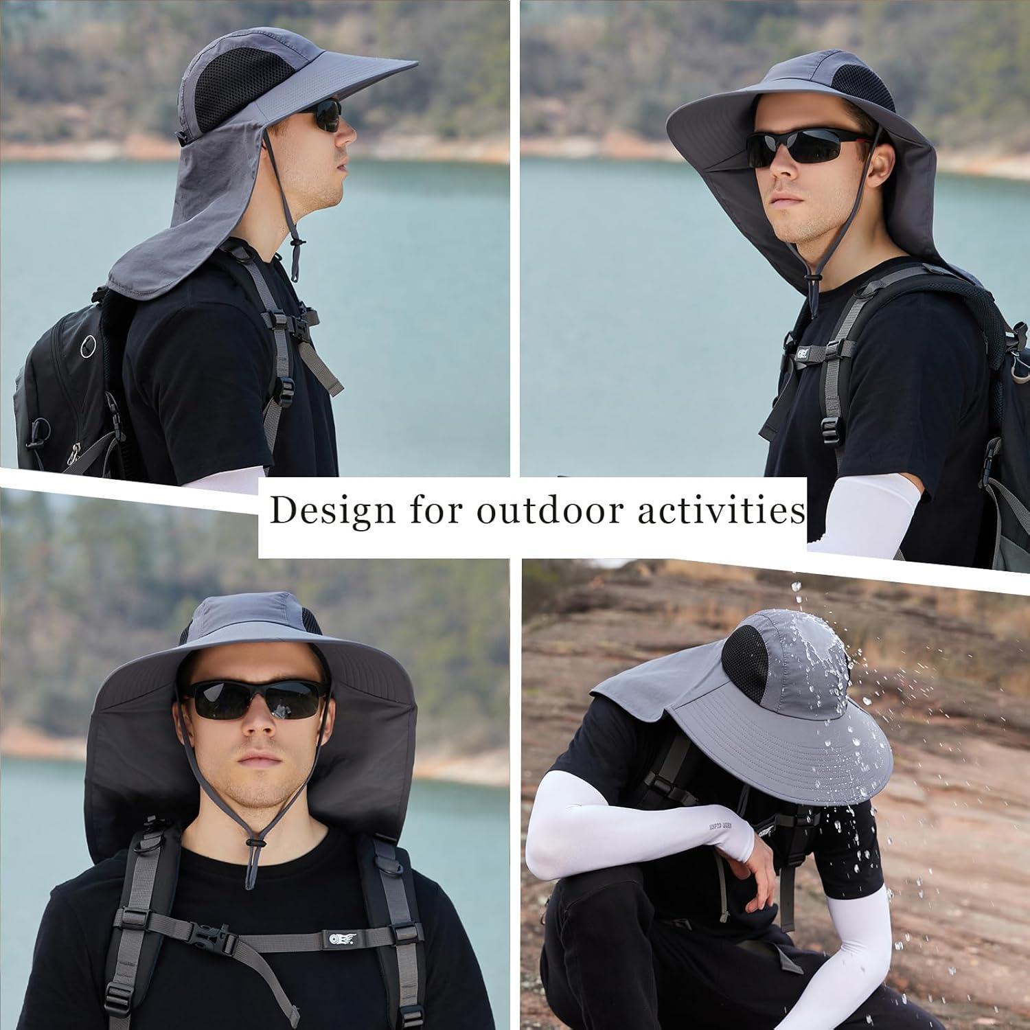 Lightweight And Foldable Design Wide Brim Outdoor Hat - USA Fish Bait