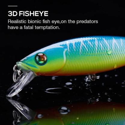 Holographic Minnow Lure Floating Crankbait - USA Fish Bait