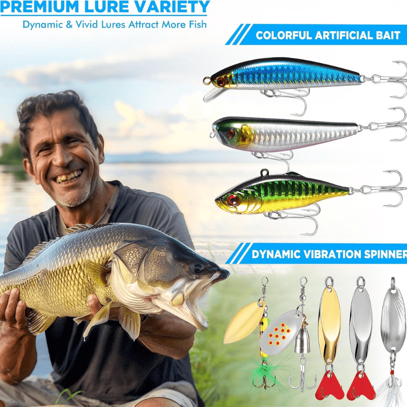 137 Piece Fishing Tackle Box With Lures-USA Fish Bait