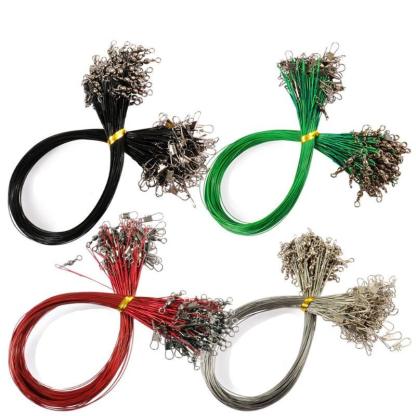 Leader Fishing Line Antirust Stainless Steel Wire With Rolling Swivels - USA Fish Bait