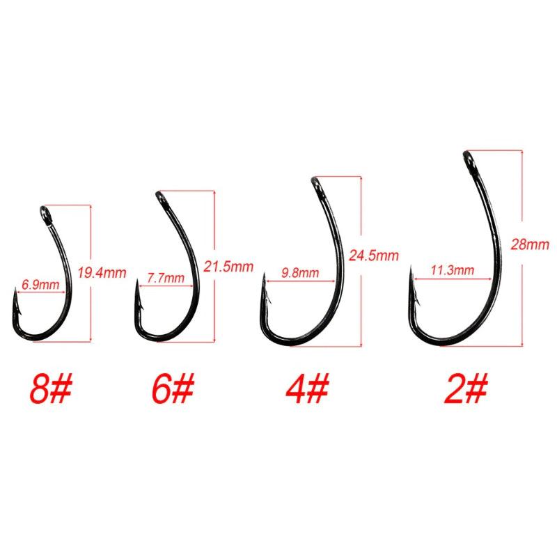 High Carbon Coated Stainless Steel Barbed Carp Fishing Hooks-USA Fish Bait