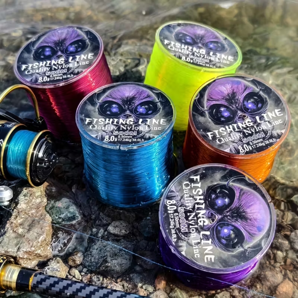 Fishing Line 500 Meters/547 Yards Nylon Fishing Line 7-38 Pounds Abrasion-Resistant Nylon Single Weave Line for Fishing Supplies