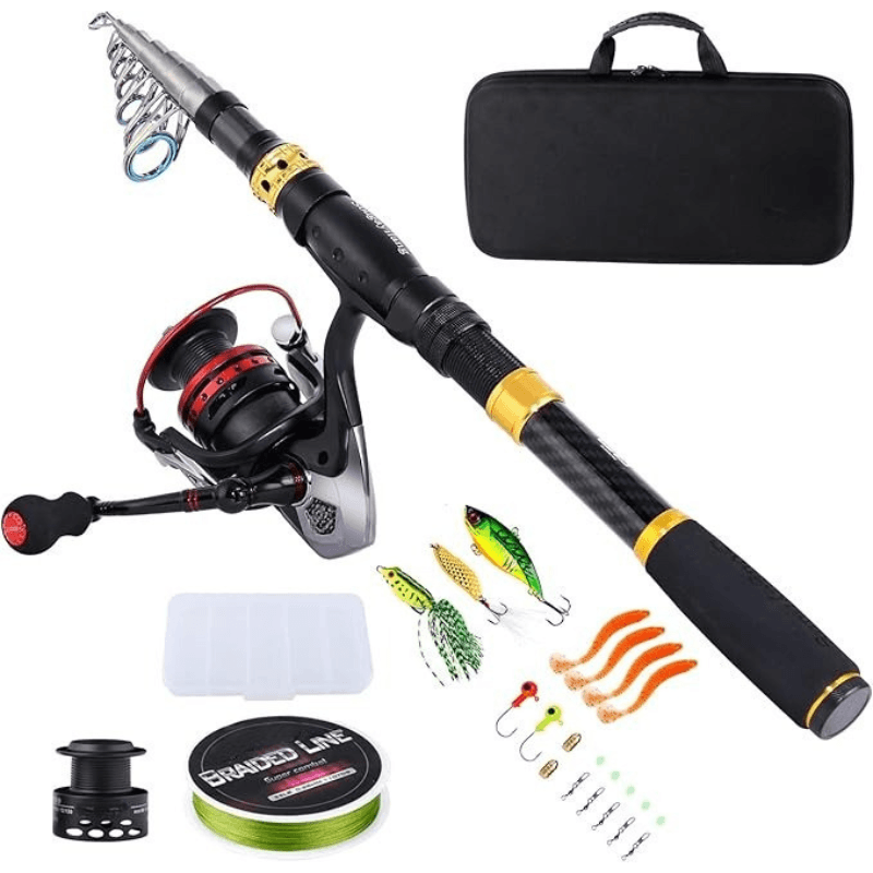 Telescopic Fishing Rod And Spinning Reel Combo-USA Fish Bait