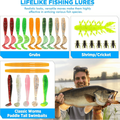 137 Piece Fishing Tackle Box With Lures-USA Fish Bait