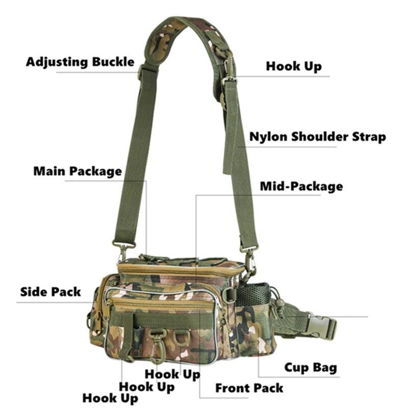 Portable Fishing Shoulder Bag-USA Fish Bait