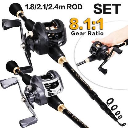 Carbon Baitcasting Rod Reel-USA Fish Bait
