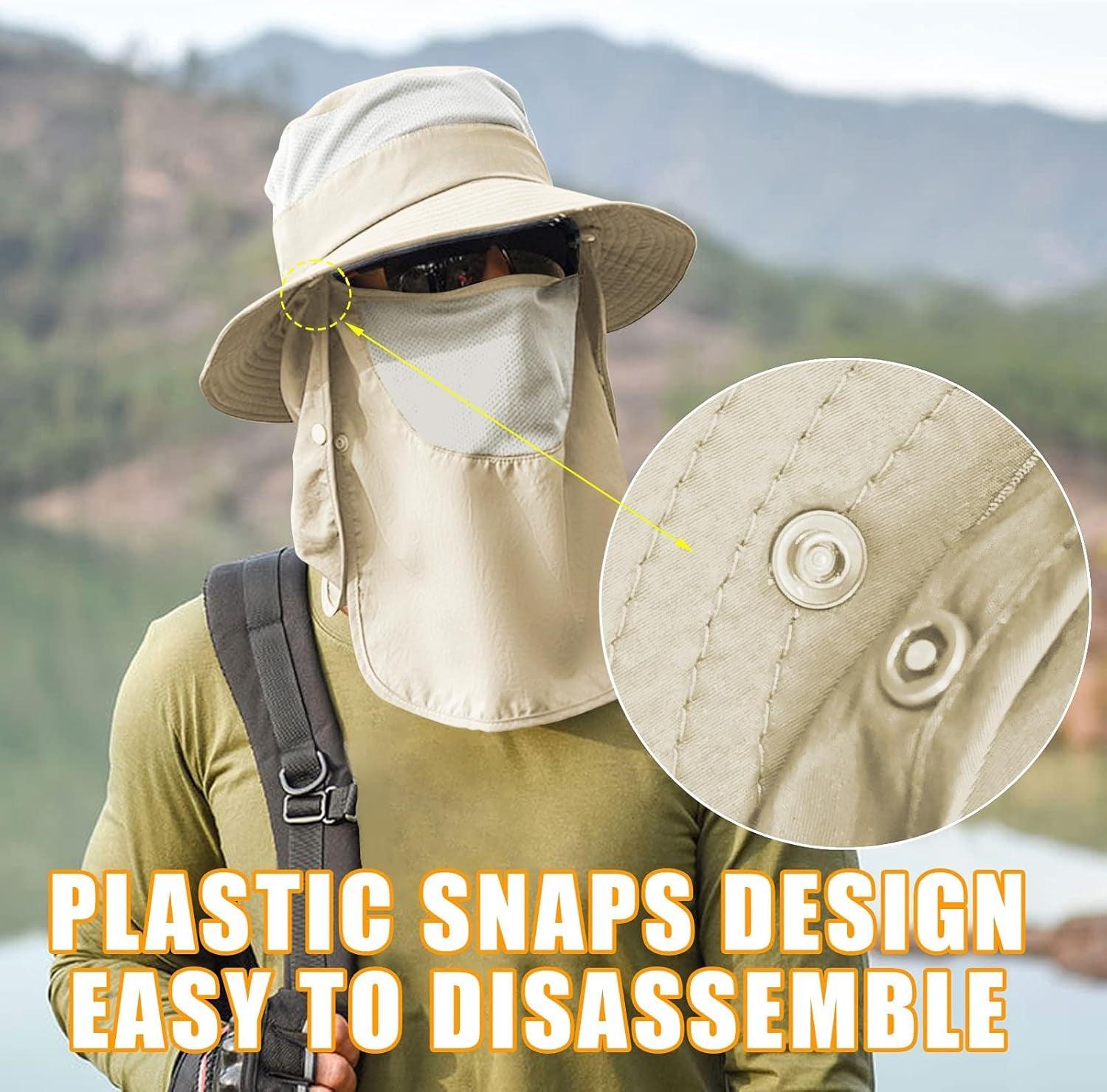 Detachable Wide Brim Fishing Hat – UPF 50+ Sun Shield & Comfort - USA Fish Bait