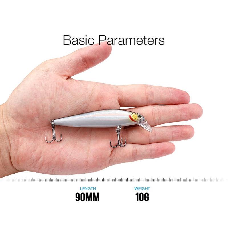 5Pcs 90MM 10G Silent Sinking Minnow Lures Crankbaits Fishing Set-USA Fish Bait
