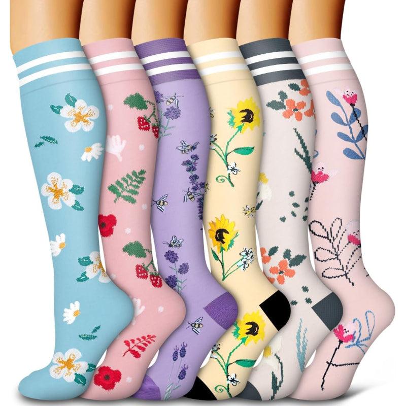 6 Pairs Copper Compression Socks – Circulation and Support