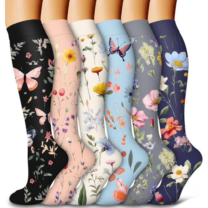 6 Pairs Copper Compression Socks – Circulation and Support