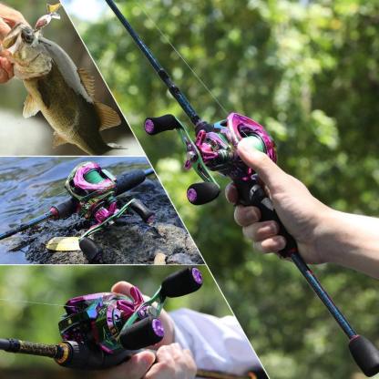 Travel Fishing Rod with Carbon Rod & Baitcasting Reel - USA Fish Bait