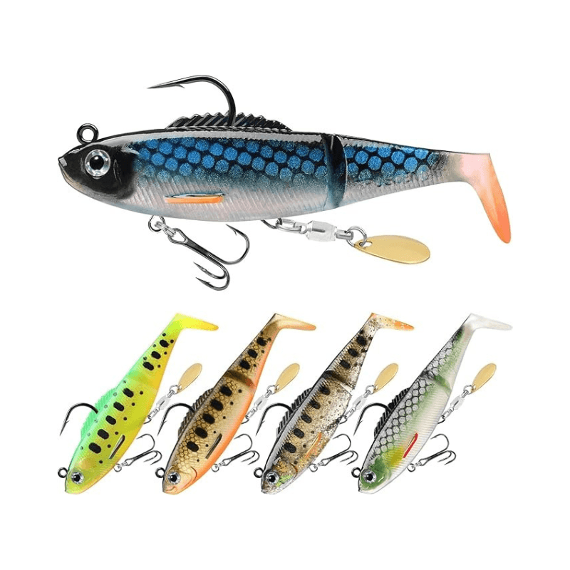Pre-Rigged Soft Fishing Lures With Spinner Ready-to-Use Baits-USA Fish Bait