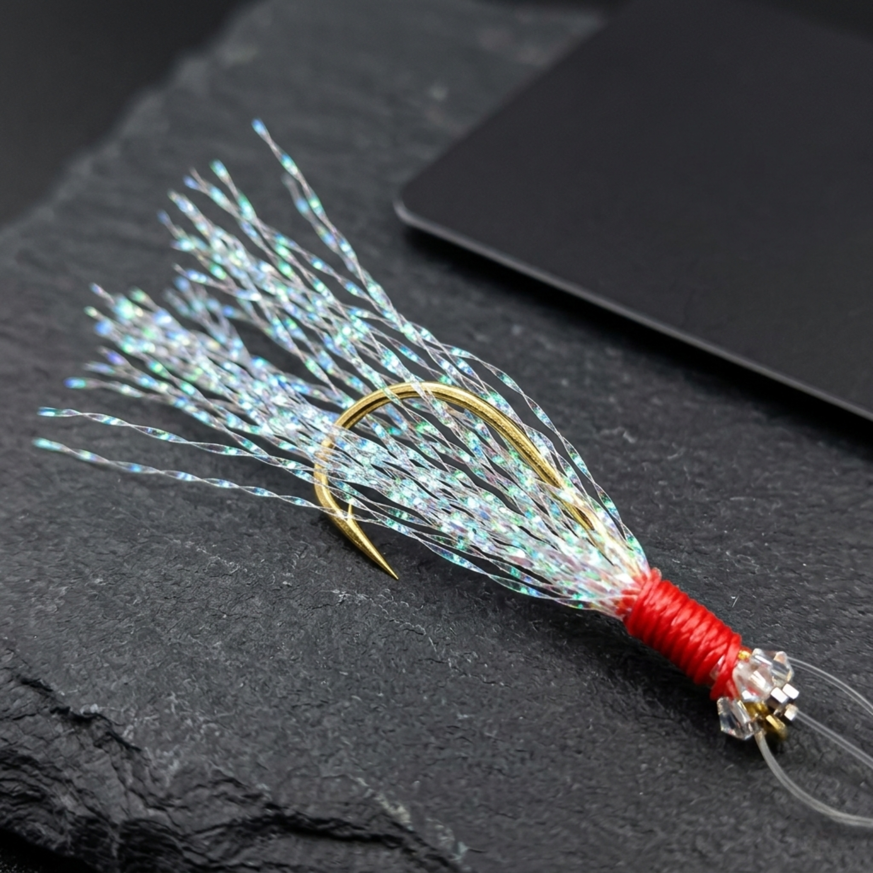 High Carbon Fishing Hooks with Luminous Glow Beads for Saltwater Fishing of Mackerel Set of 6