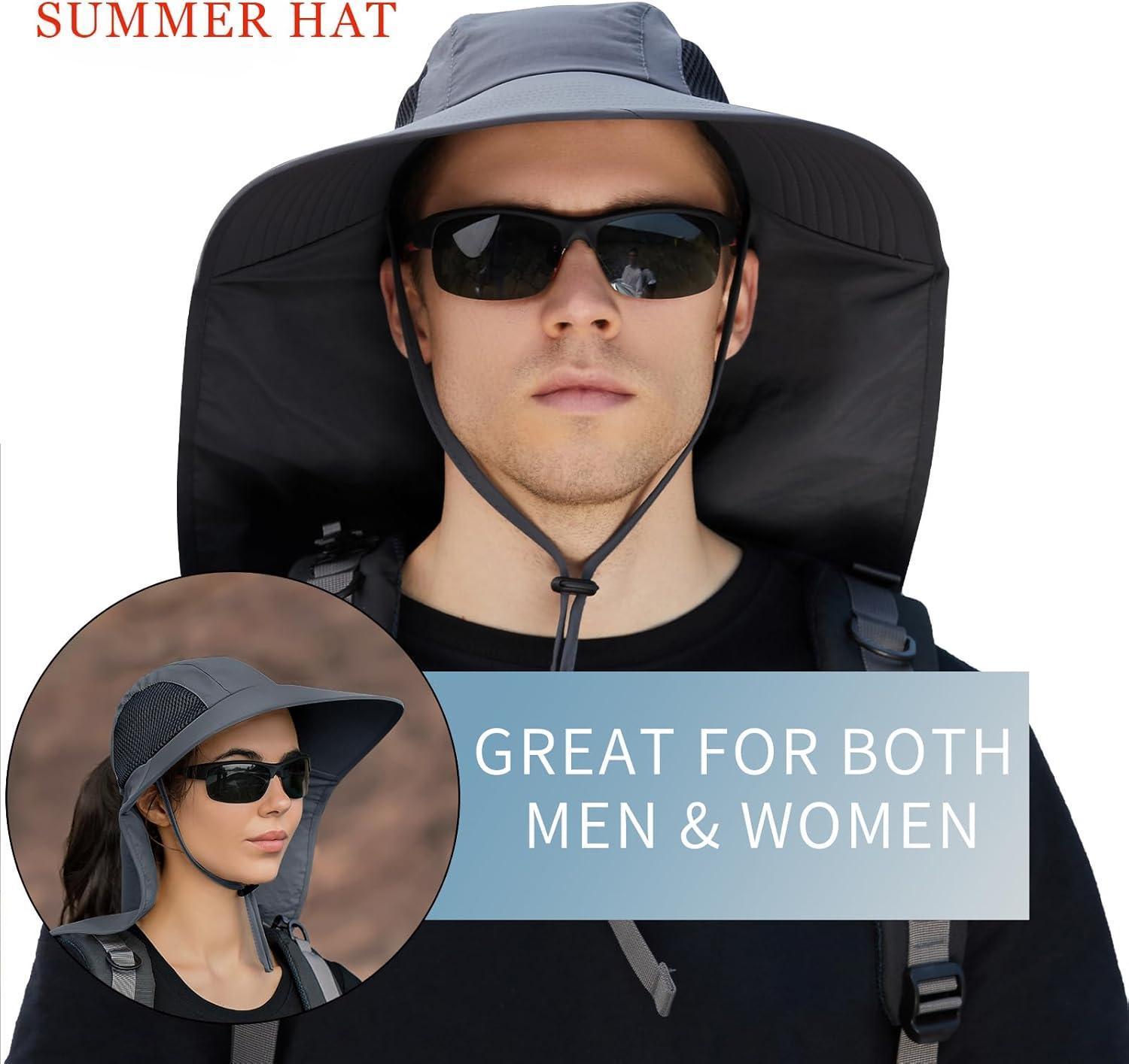 Lightweight And Foldable Design Wide Brim Outdoor Hat - USA Fish Bait