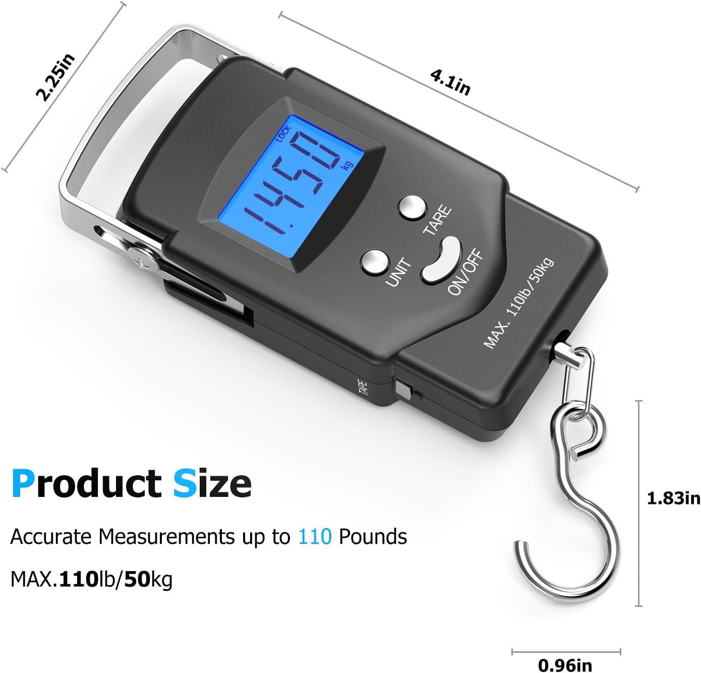 Digital Weighing Scale With LCD Display And Built In Measuring Tape - USA Fish Bait