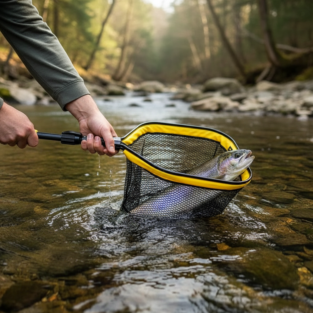 Floating Folding Telescopic Fishing Landing Net With EVA Foam Handle