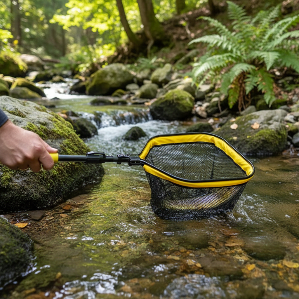 Floating Folding Telescopic Fishing Landing Net With EVA Foam Handle