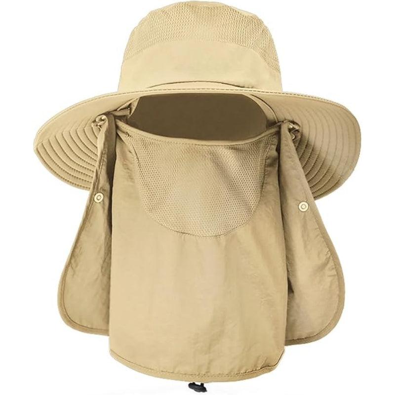 Detachable Wide Brim Fishing Hat – UPF 50+ Sun Shield & Comfort-USA Fish Bait