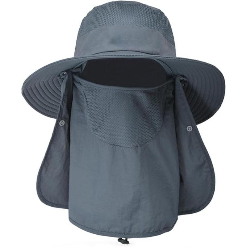 Detachable Wide Brim Fishing Hat – UPF 50+ Sun Shield & Comfort-USA Fish Bait