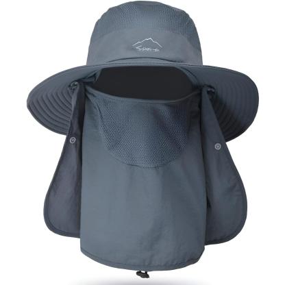 Outdoor Wide Brim Hat With Detachable Cover And Flap-USA Fish Bait